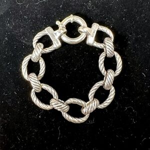 Sterling Oval Link Bracelet with Spring Closure